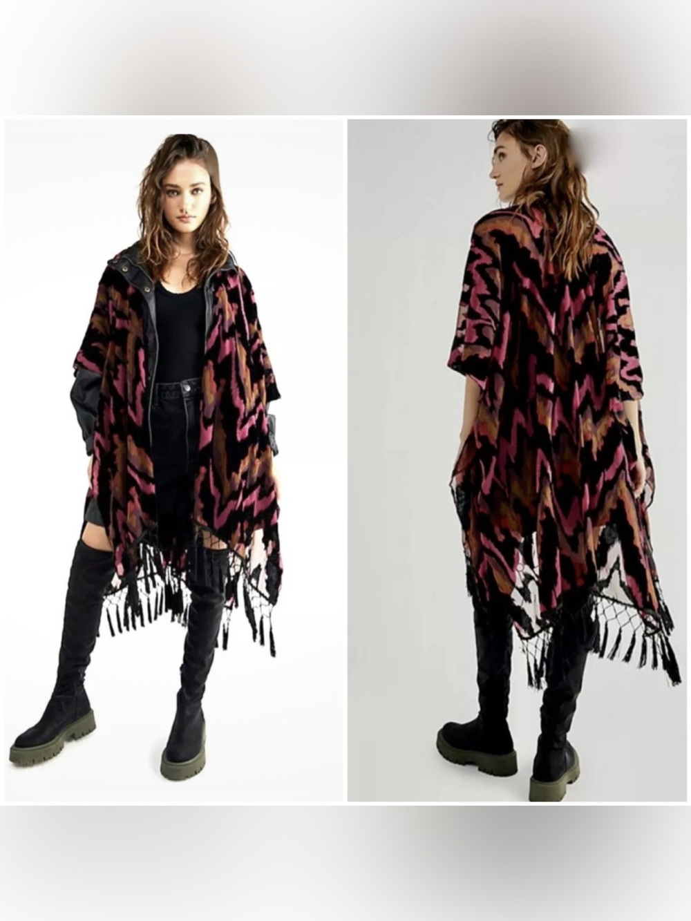 Dripping Velvet Burnout Kimono